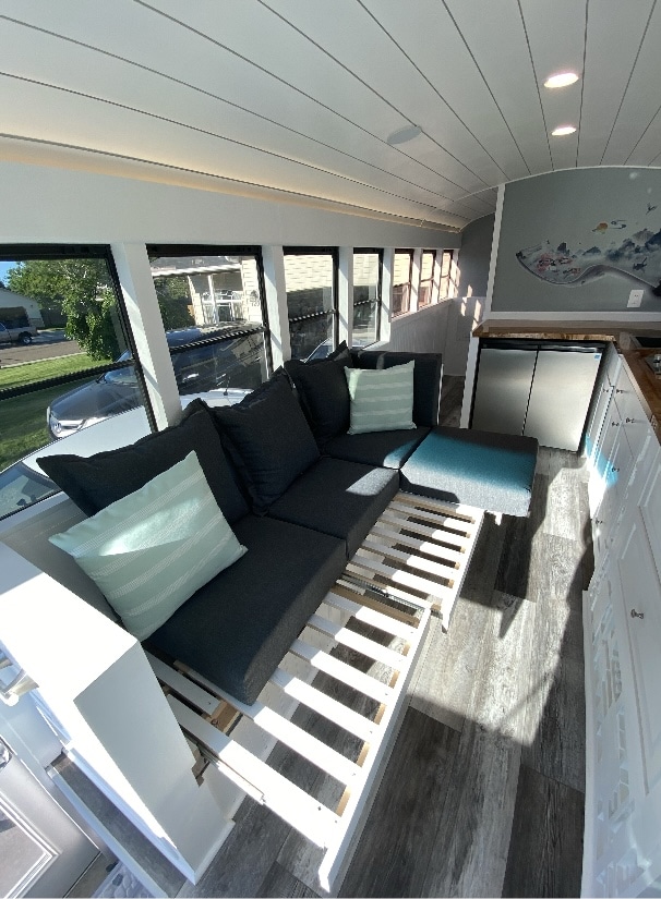 Did you turn double decker into a home yourself? Who helped to design the interior?